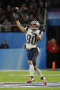 <p>New England Patriots wide receiver Danny Amendola (80), throws to quarterback Tom Brady during the first half of the NFL Super Bowl 52 football game against the Philadelphia Eagles, Sunday, Feb. 4, 2018, in Minneapolis. (AP Photo/Charlie Neibergall) </p>