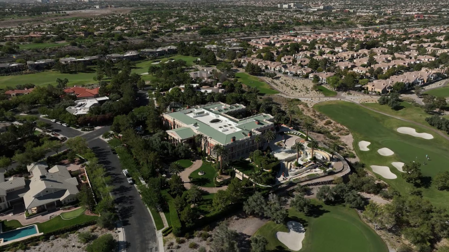 <em>The second most thirsty property on the list is owned by Miriam Adelson, billionaire physician and widow of Sheldon Adelson, the former CEO and chair of Las Vegas Sands Corporation. That home features rooftop grass in a region increasingly focused on water conservation. (KLAS)</em>