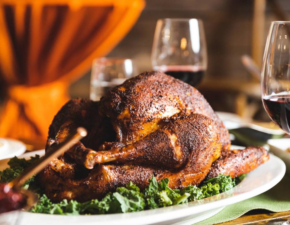 Midwood Smokehouse estimates that a pound of turkey will feed 2-3 people.