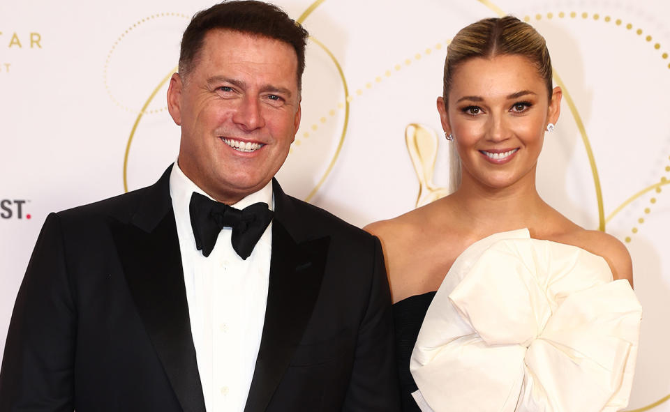 Karl Stefanovic and wife Jasmine Yarbrough, pictured here at the Logie Awards in 2022. 