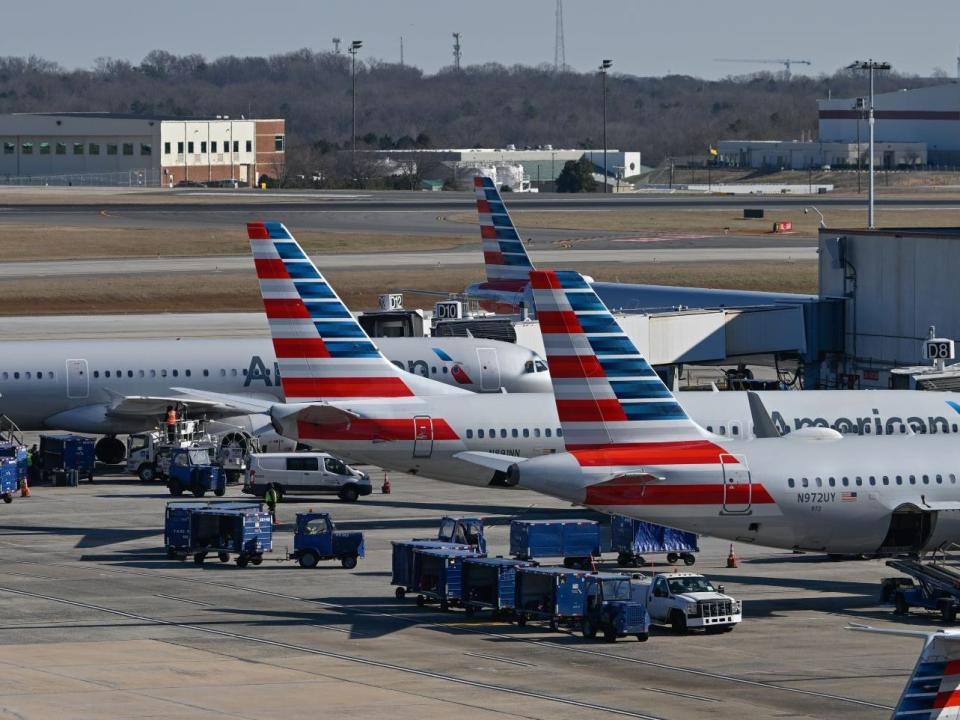 American aircraft at CLT.