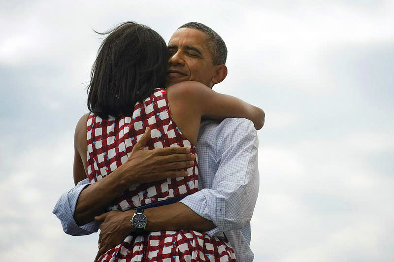 As networks began calling the race for President Obama on election night, his campaign tweeted this photo with the caption “four more years.” The image became the most retweeted ever and “most liked” on Facebook. (@BarackObama/Twitter)