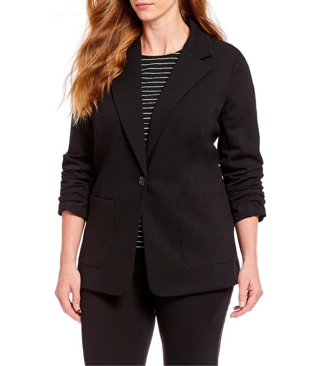 Calvin Klein Plus Size Long Sleeve 2-Button Suit Jacket & Plus Size Classic  Fit Straight Leg Pants