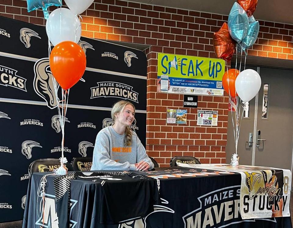 Maize South senior Camdyn Stucky signed her letter of intent to Tennessee volleyball.