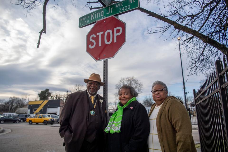 There are 16 streets in Tennessee named after civil rights leader Martin Luther King Jr. Knoxville activists, from left, the Rev. Harold Middlebrook, Anna Dirl, and Charlene Lewis, were leaders in the grassroots movement to change the name of East Vine in the late 1980s.