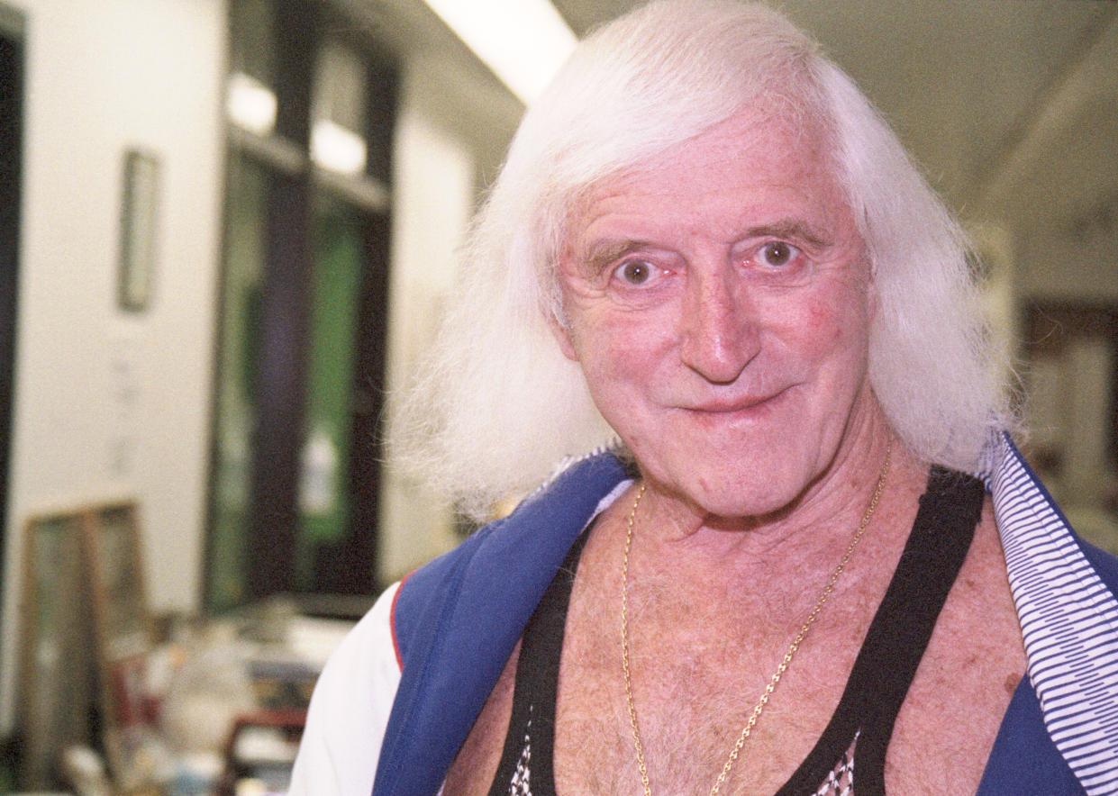 Sir Jimmy Savile at Stoke Mandeville Hospital in Sep 2003