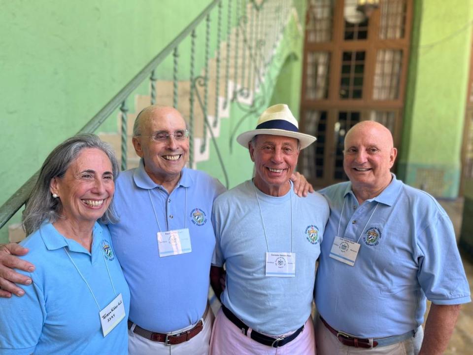 From left, Teres Valdes-Fauli, Raul Valdes-Fauli, Gonzalo Valdes-Fauli and Jose Valdes-Fauli pose during a family reunion at The Biltmore Hotel on the weekend.