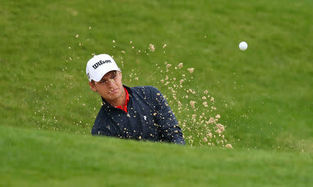 Golf - European Tour - BMW PGA Championship - Wentworth Club, Virginia Water, Britain - May 24, 2018 Sweden's Joakim Lagergren plays out of a bunker during the first round Action Images via Reuters/Peter Cziborra