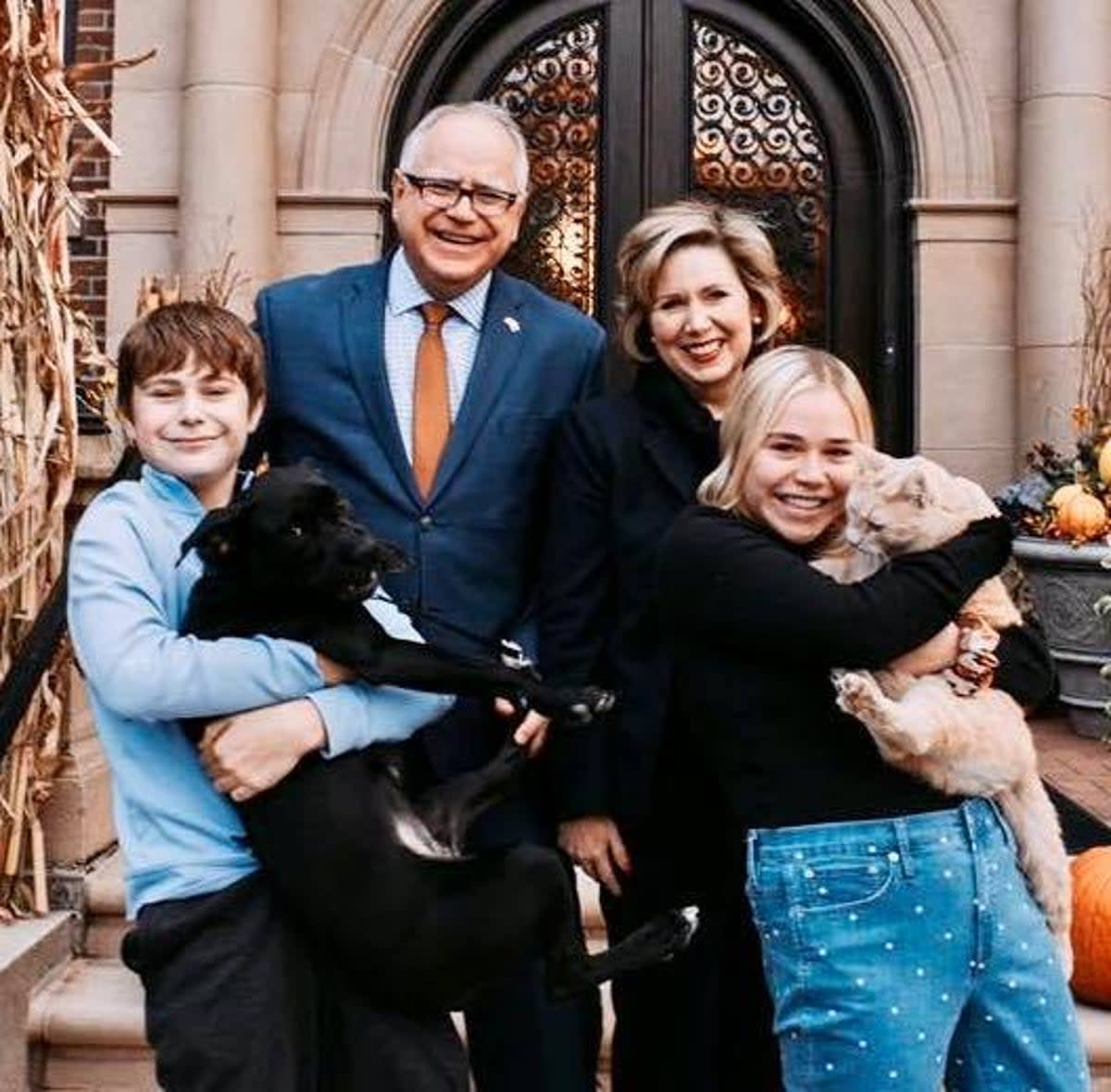 Tim Walz and his wife Gwen, and his children Gus and Hope (Tim Walz/Facebook)