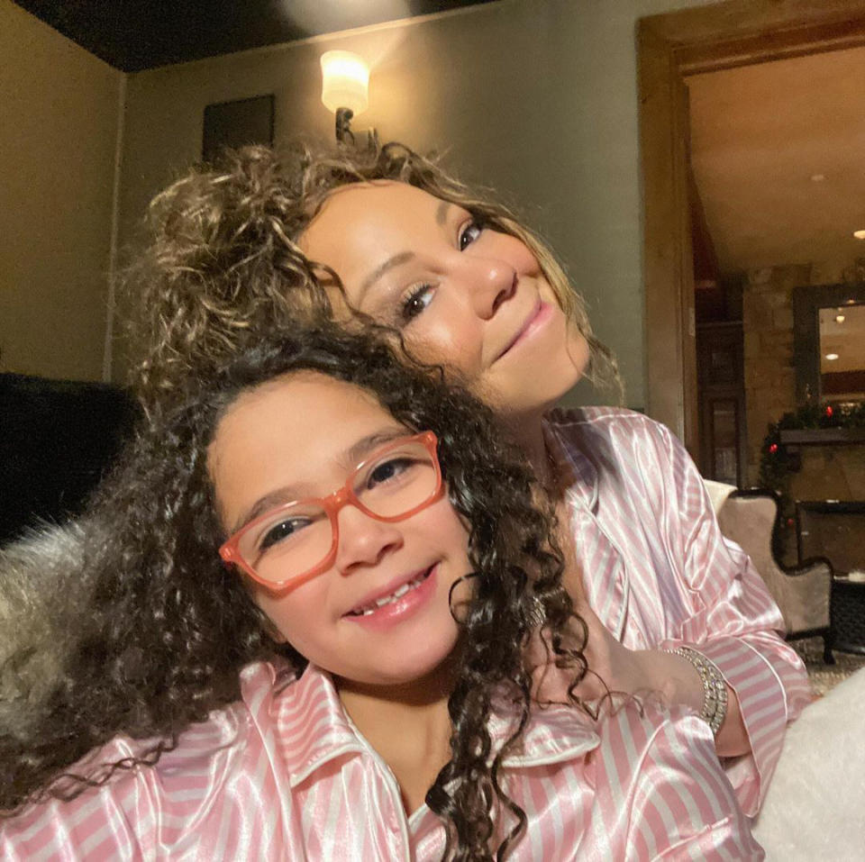 <p>The Grammy-winning artist and her daughter, Monroe, 8, enjoyed their "<a href="https://www.instagram.com/p/CJmz5UQA9AM/" rel="nofollow noopener" target="_blank" data-ylk="slk:First girls night of 2021!;elm:context_link;itc:0;sec:content-canvas" class="link ">First girls night of 2021!</a>" In addition to snuggling in matching pajamas, the duo enjoyed sparkling apple cider, cookies and fruit while watching<em> Mean Girls</em>. </p>