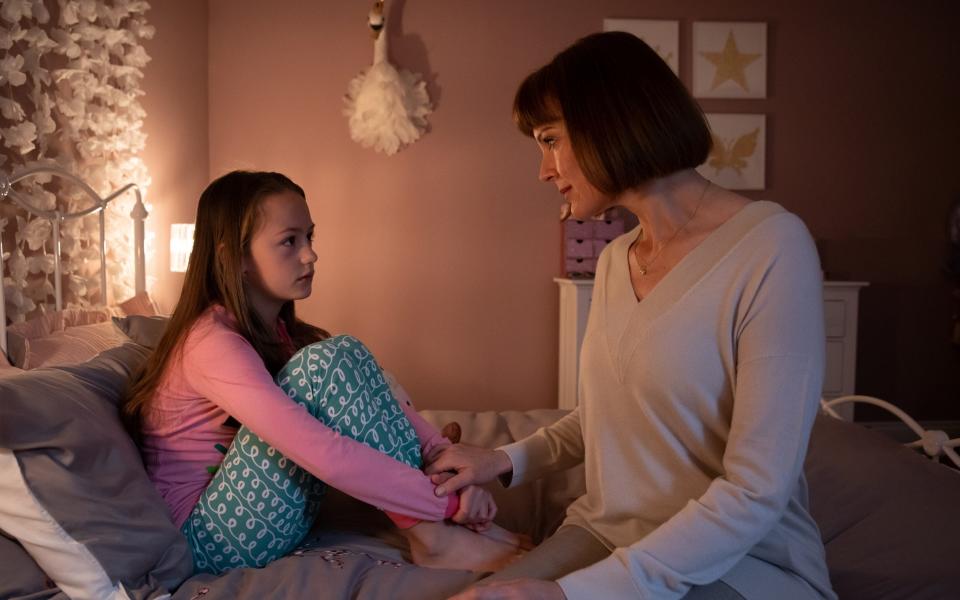 Heart to heart: Amelia Bea Smith as Eva and Rachael Stirling as Helen - ITV