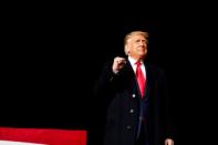 U.S. President Donald Trump holds a campaign event at the Central Wisconsin Airport in Mosinee, Wisconsin