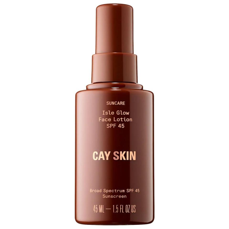 <p><a href="https://go.redirectingat.com?id=74968X1596630&url=https%3A%2F%2Fwww.sephora.com%2Fproduct%2Fcay-skin-isle-glow-face-lotion-spf-45-P481366&sref=https%3A%2F%2Fwww.bestproducts.com%2Fbeauty%2Fa42829735%2Fblack-owned-beauty-brands-1676063506%2F" rel="nofollow noopener" target="_blank" data-ylk="slk:Shop Now;elm:context_link;itc:0;sec:content-canvas" class="link ">Shop Now</a></p><p>Isle Glow Face Moisturizer with SPF 45 and Niacinamide</p><p>$32.00</p><p>sephora.com</p>