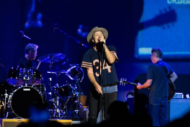 Pearl Jam perform live on stage at Climate Pledge Arena on May 28, 2024 in Seattle, Washington.  - Credit:  Jim Bennett/Getty Images