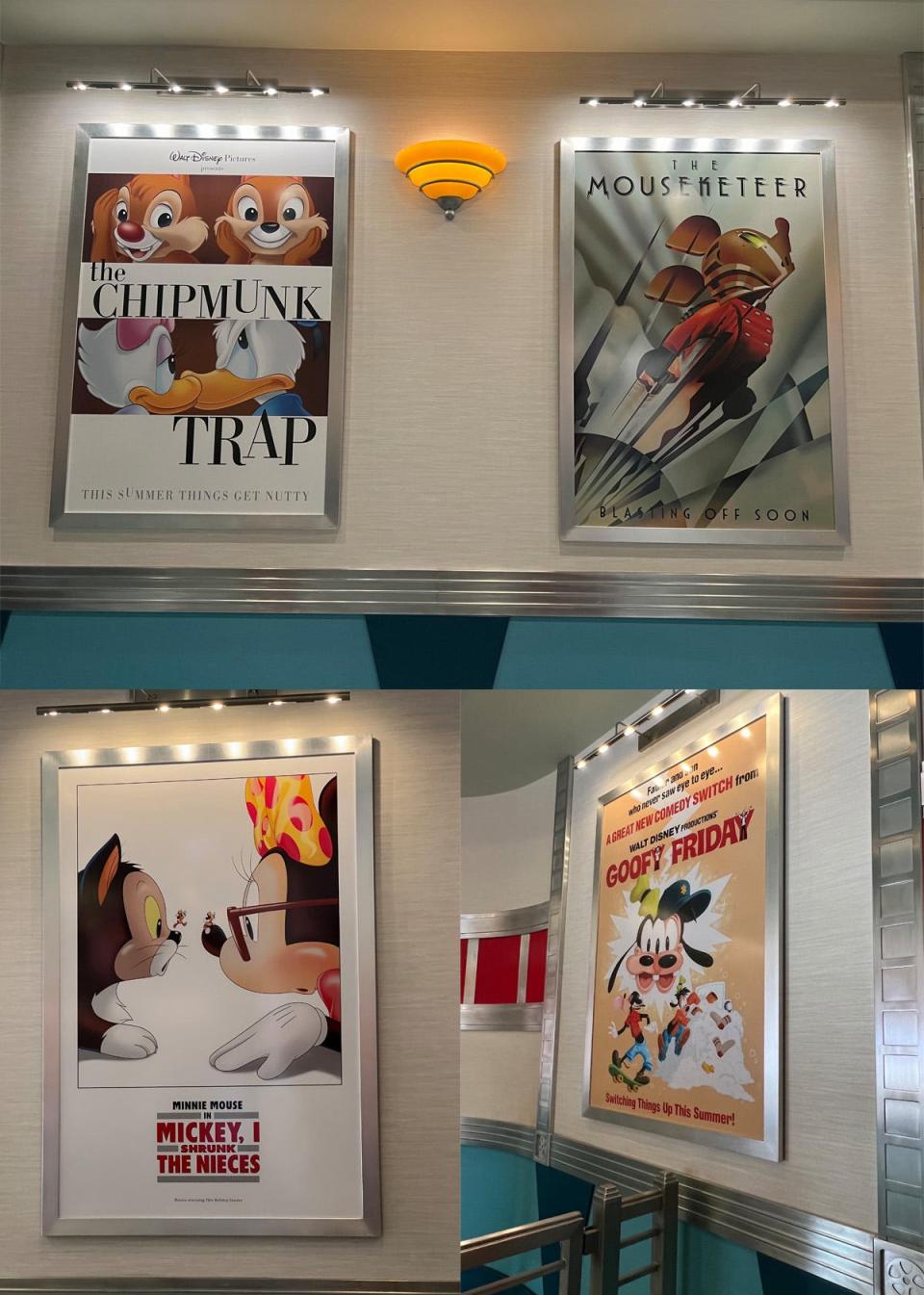 Disney posters on Mickey and Minnie attraction at Disneyland