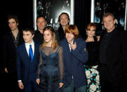 <p>Premiere: Robert Pattinson, Daniel Radcliffe, Jason Isaacs, Emma Watson, Ralph Fiennes, Rupert Grint, Miranda Richardson and Brendan Gleeson at the NY premiere of Warner Bros. Pictures' Harry Potter and the Goblet of Fire - 11/12/2005 Photo: Dimitrios Kam</p>