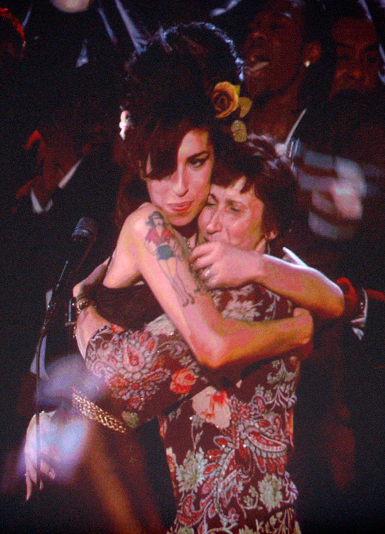 Amy Winehouse with her mother Janis, as Winehouse wins Record of the Year for 