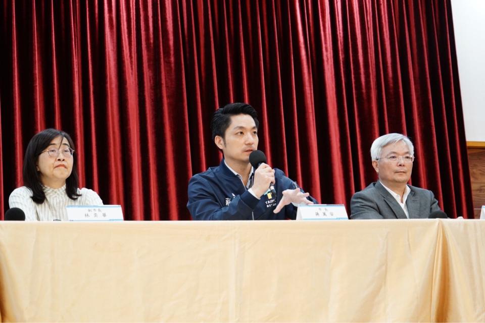 台北市長蔣萬安今（29）日下午召開記者會說明寶林茶室食安風暴進度。（台北市政府提供）