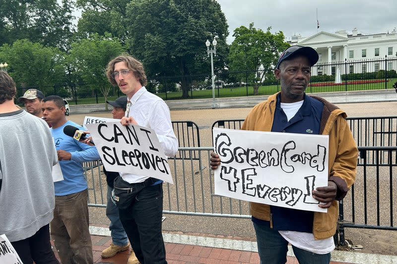 FILE PHOTO: YouTube influencers stage a protest in front of the White House