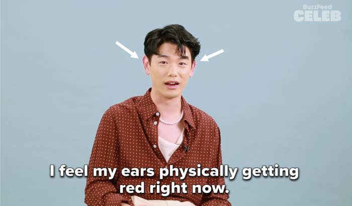 Eric saying "I feel my ears physically getting red right now"