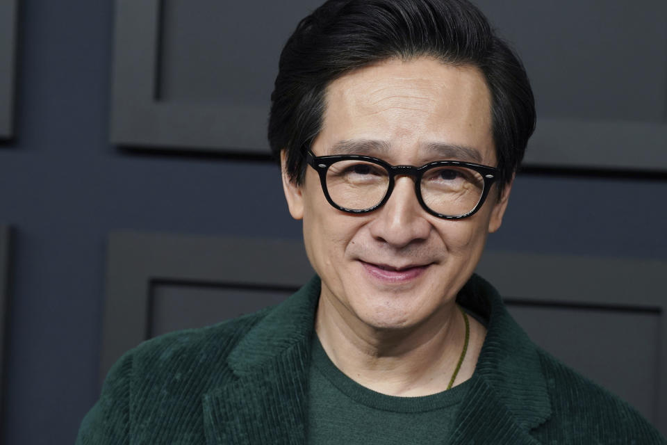 Ke Huy Quan arrives at the 95th Academy Awards Nominees Luncheon on Monday, Feb. 13, 2023, at the Beverly Hilton Hotel in Beverly Hills, Calif. (Photo by Jordan Strauss/Invision/AP)