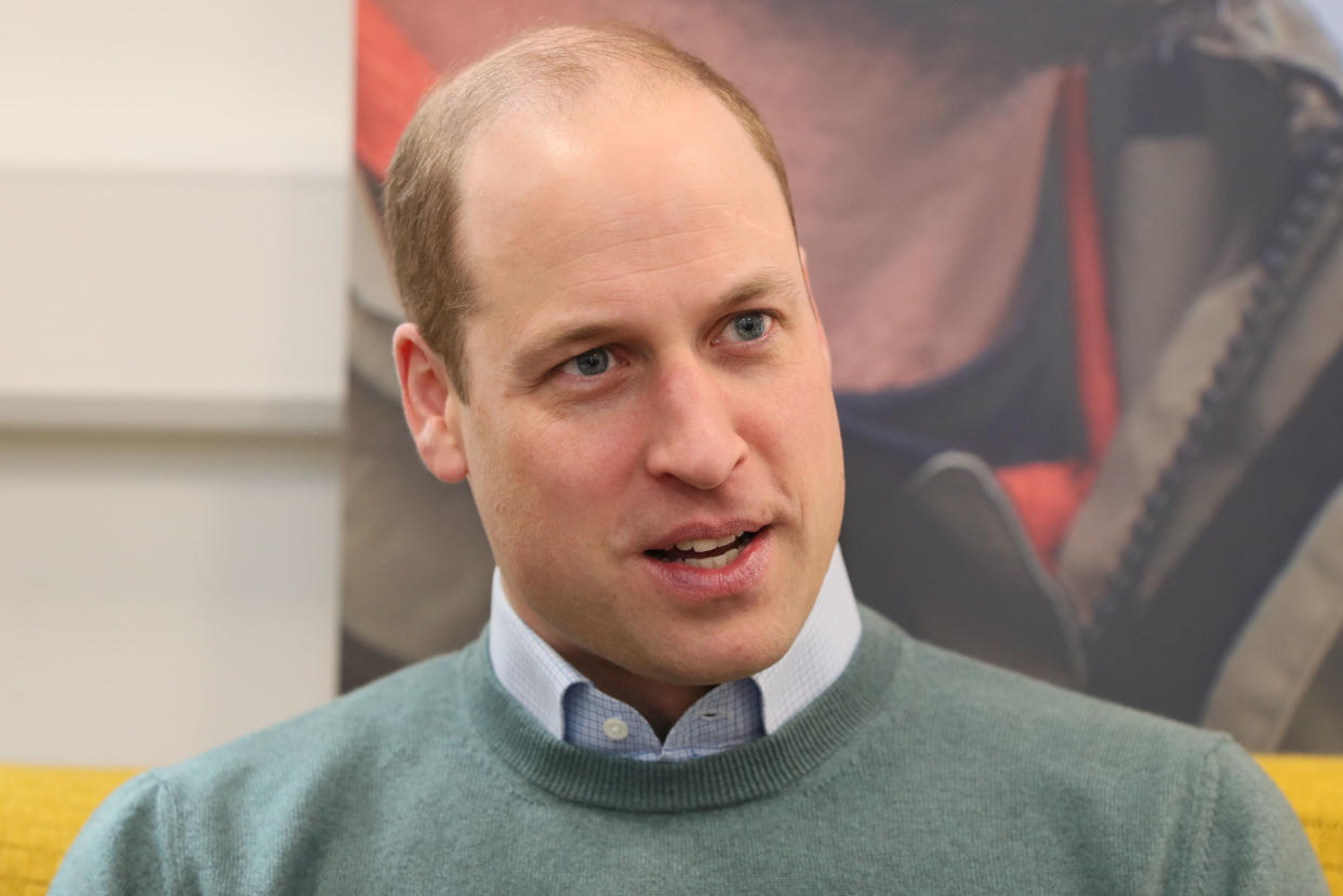 Britain's Prince William, Duke of Cambridge, talks with campaigners, teachers parents of young people who've been supported and coaches during a visit Jigsaw, the National Centre for Youth Mental Health, in Dublin on March 4, 2020 on the second day of their three day visit. (Photo by Brian Lawless / POOL / AFP) (Photo by BRIAN LAWLESS/POOL/AFP via Getty Images)