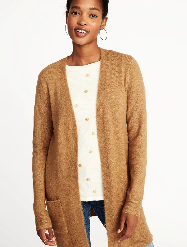 Old Navy Plush-Knit Long-Line Open-Front Sweater for Women