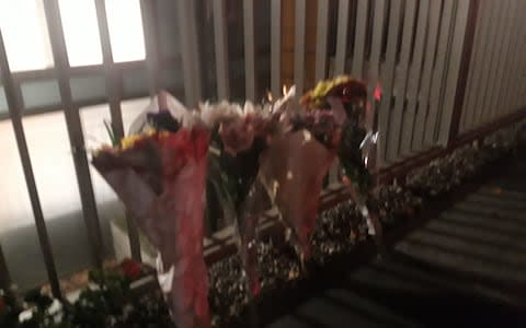 Flowers at the scene in Leeds