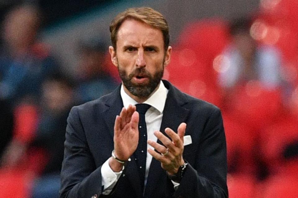 Southgate is facing criticism for his cautious approach given England’s abundant attacking talent (POOL/AFP via Getty Images)