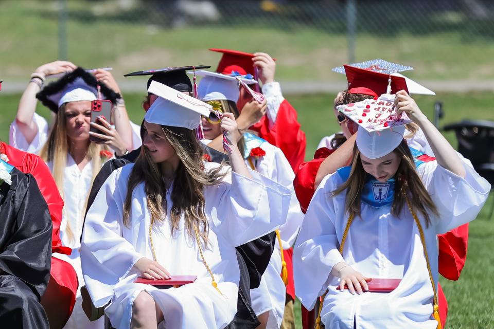 Moving their tassels from right to left makes them the newest graduates of Wells High School during Commencement  on Sunday June 5, 2022 in Wells, Maine.