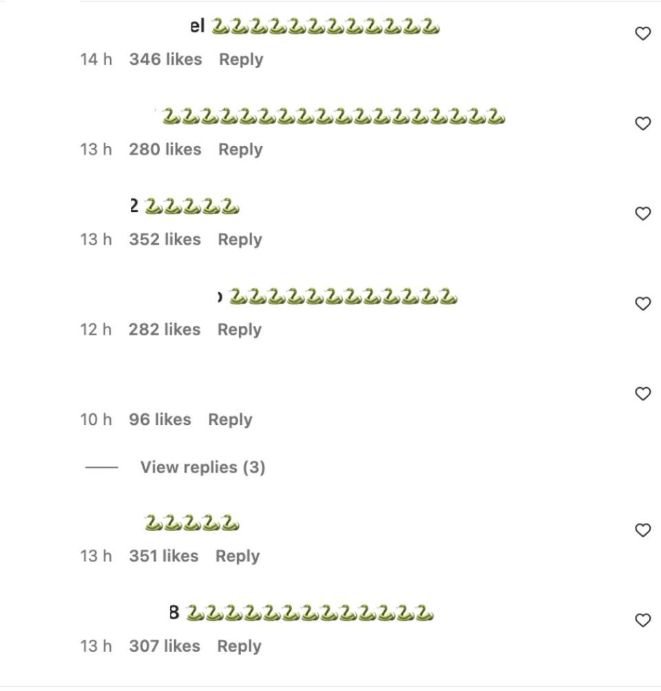 More comments with varying numbers of snake emojis