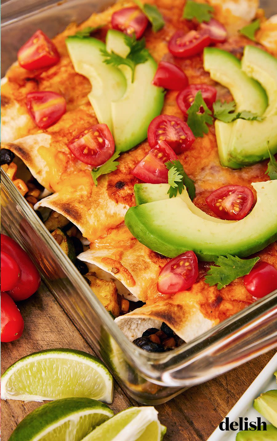 <p>These enchiladas are stuffed with a hearty combination of corn, beans, and zucchini and topped with two types of cheese. Garnished with avocado, tomato, and cilantro, it's the definition of a healthy and hearty meal.<br></p><p>Get the recipe from <a href="https://www.delish.com/cooking/recipe-ideas/a23573506/vegetarian-enchiladas-recipe/" rel="nofollow noopener" target="_blank" data-ylk="slk:Delish;elm:context_link;itc:0;sec:content-canvas" class="link ">Delish</a>.</p>