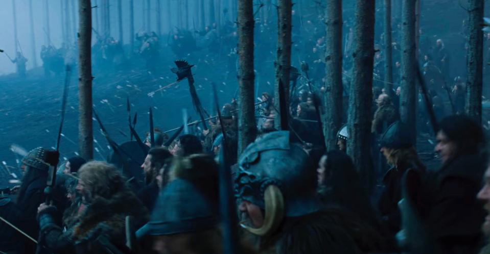 The carnyx was seen and heard in the audio mix in the opening battle of <em>Gladiator</em>. <em>Dreamworks/Screencap</em>