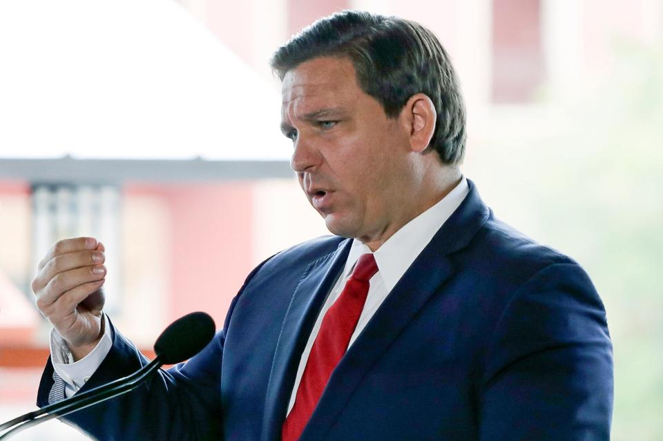 Florida Gov. Ron DeSantis uses Russian invasion of Ukraine as opportunity to attack President Biden.