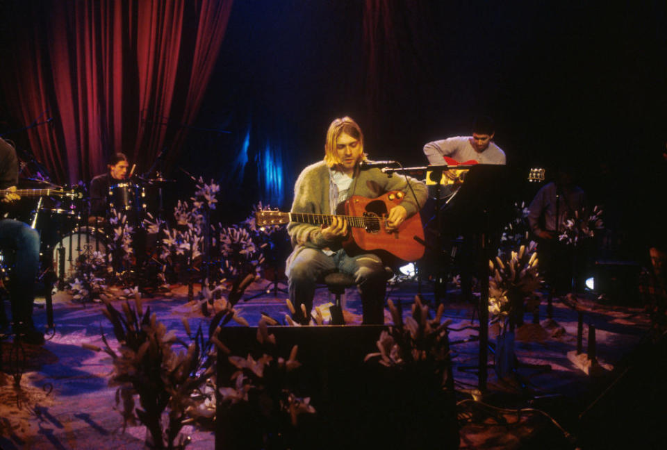 The band on the "Unplugged" stage