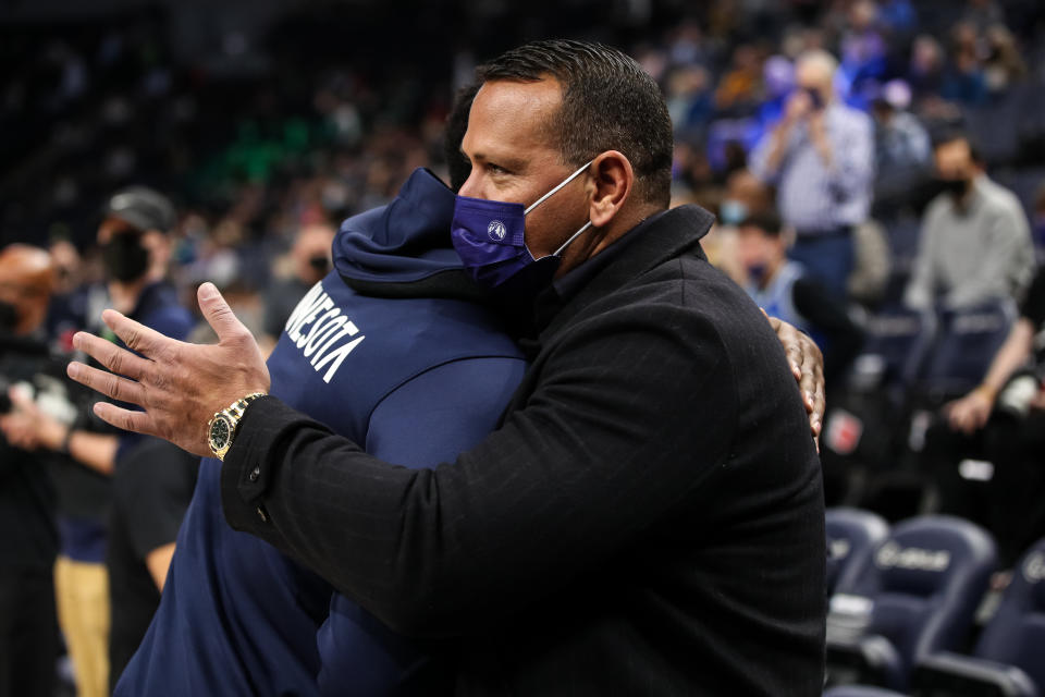 Alex Rodriguez at a Timberwolves game.