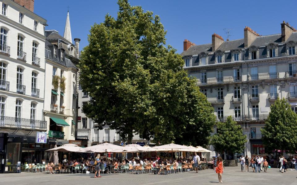 The picturesque Place du Commerce in Nantes