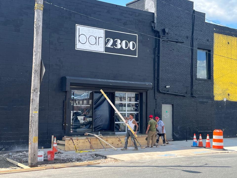 2300 Arena in South Philly is the site of one of the most iconic scenes in the Mickey Rourke movie "The Wrestler." Seen here are workers constructing a remodeled bar for the wrestling venue in August 2023.