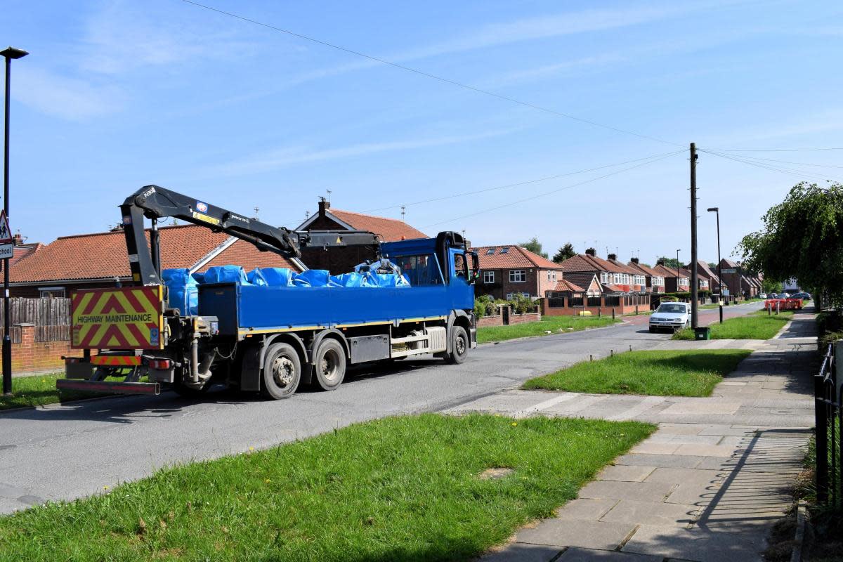 A lorry using Fifth Avenue close to the Derwenthorpe development today (May 8) <i>(Image: Kevin Glenton)</i>