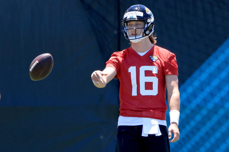 It's still early, but Trevor Lawrence is loving his early days with the Jaguars. (Photo by Sam Greenwood/Getty Images)