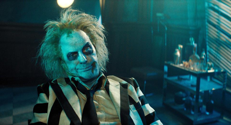 Michael Keaton as Beetlejuice in Beetlejuice Beetlejuice.