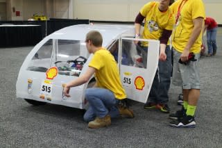 Student team vehicles at the 2015 Shell Eco Marathon Americas