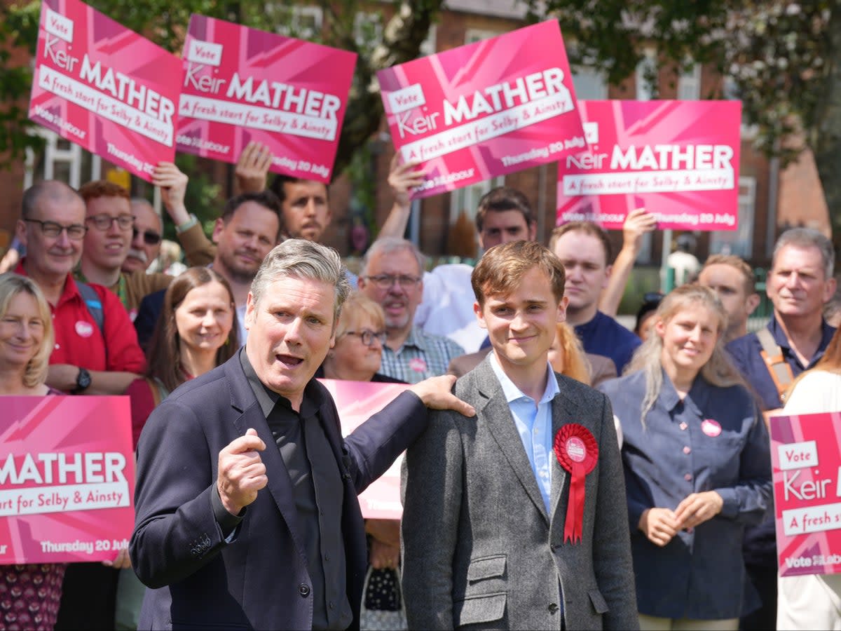 Sir Keir Starmer campaigned with Keir Mather in Selby last month (Danny Lawson/PA Wire)