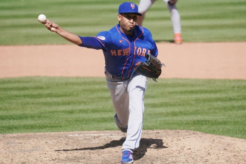 New York Mets pitcher Edwin Diaz missed the entire 2023 season because of a knee injury and additional time in 2024 because of a shoulder issue. File Photo by Bill Greenblatt/UPI