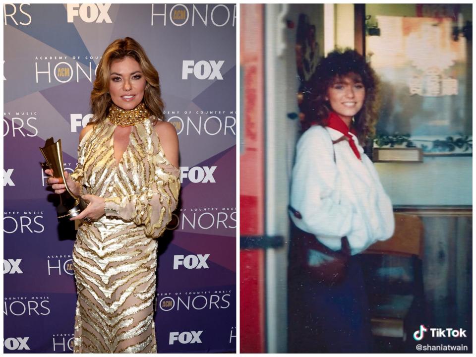 Shania Twain now vs. Shania Twain as a teenager