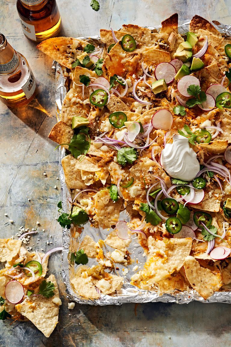 Sheet-Pan Green Chile Chicken Nachos