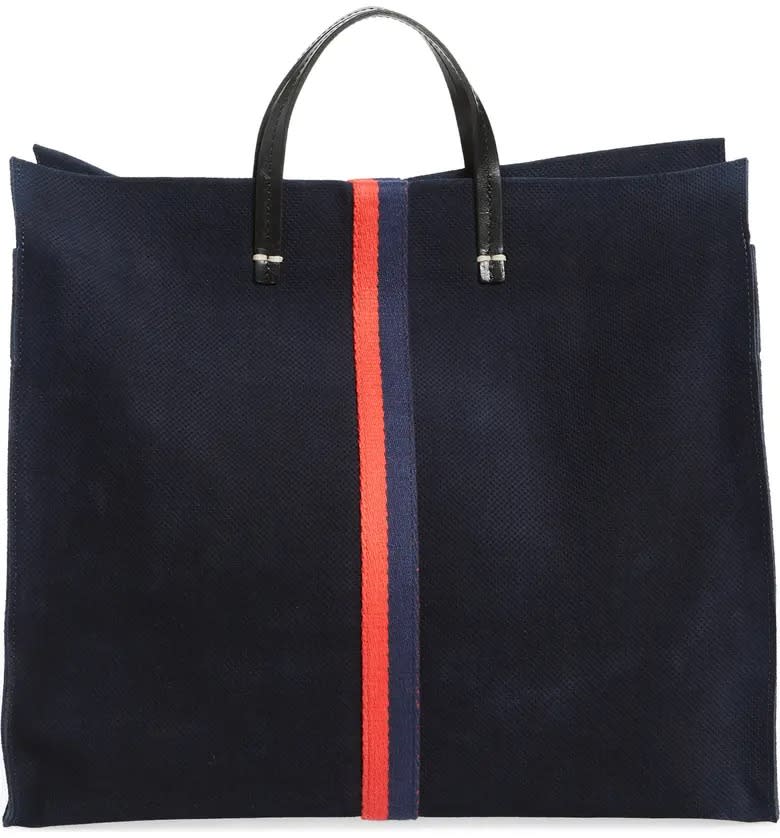 Clare V. Simple Perforated Suede Tote