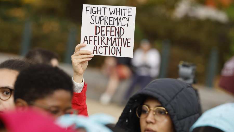 Proponents for affirmative action in higher education rally in front of the U.S. Supreme Court on October 31, 2022 in Washington, D.C. (Photo by Chip Somodevilla/Getty Images)