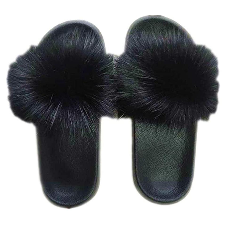 Faux Fur Slippers Fuzzy Slides