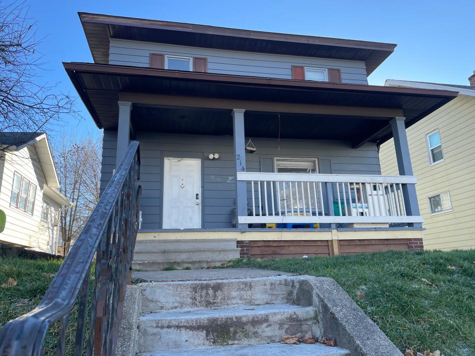 The two-story, three-bedroom home at 214 E. Irvington Ave. that Aaron Smith and Kayli Miller rented after finding it on a fraudulent Facebook listing. The property is owned by SFR3-040 LLC.